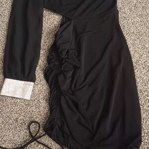 City Studio Black Long Sleeve Dress with Silver Cuffs